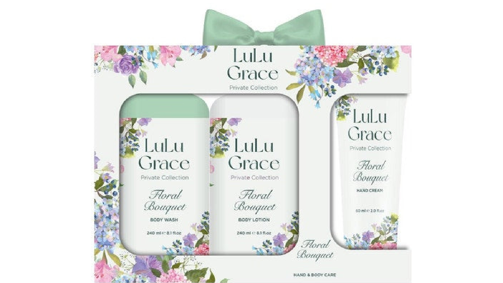 Lulu Grace Floral Bouquet 3 Piece Bath and Body Gift Set - 400ml
