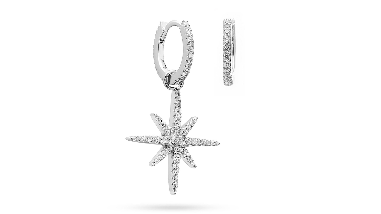 Wicked Sista Shining Bright Silver Huggie Hoop Earrings