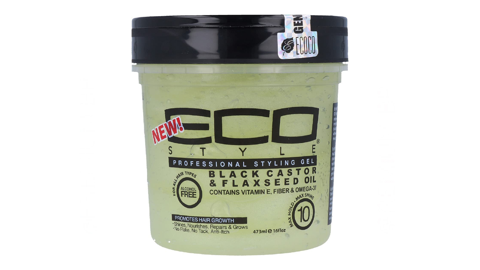 Eco Style Professional Styling Gel Black Castor And Flaxseed Oil