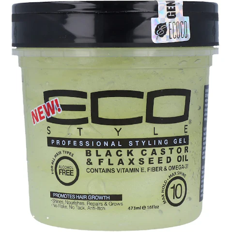 Eco Style Professional Styling Gel Black Castor And Flaxseed Oil