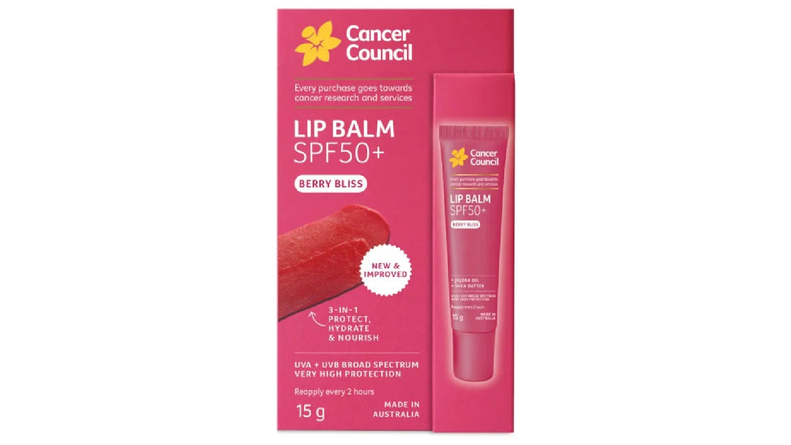 Cancer Council Berry Bliss SPF 50 Lip Balm - 15g