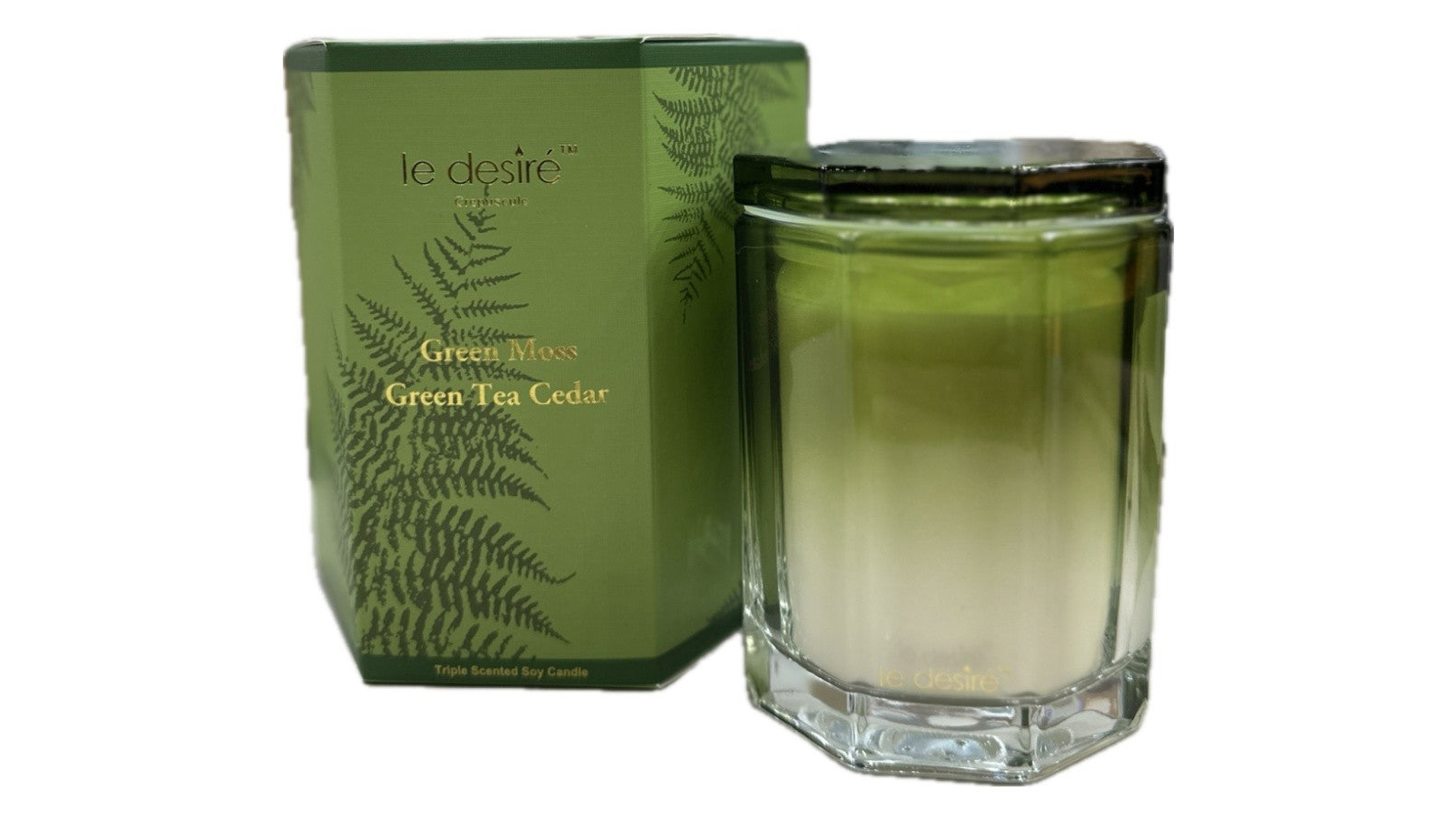 Le Desire Green Moss Scented Soy Wax Candle for Home Fragrance - 220g