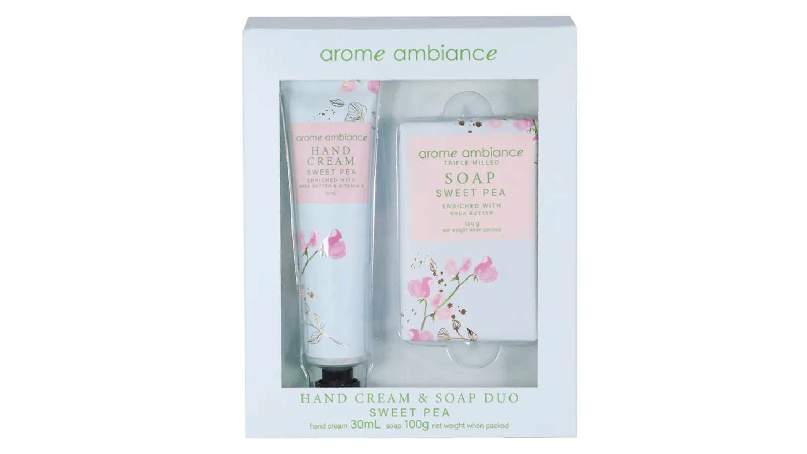 Arome Ambiance Floral Glimmer Hand Cream & Soap Duo Sweet Pea