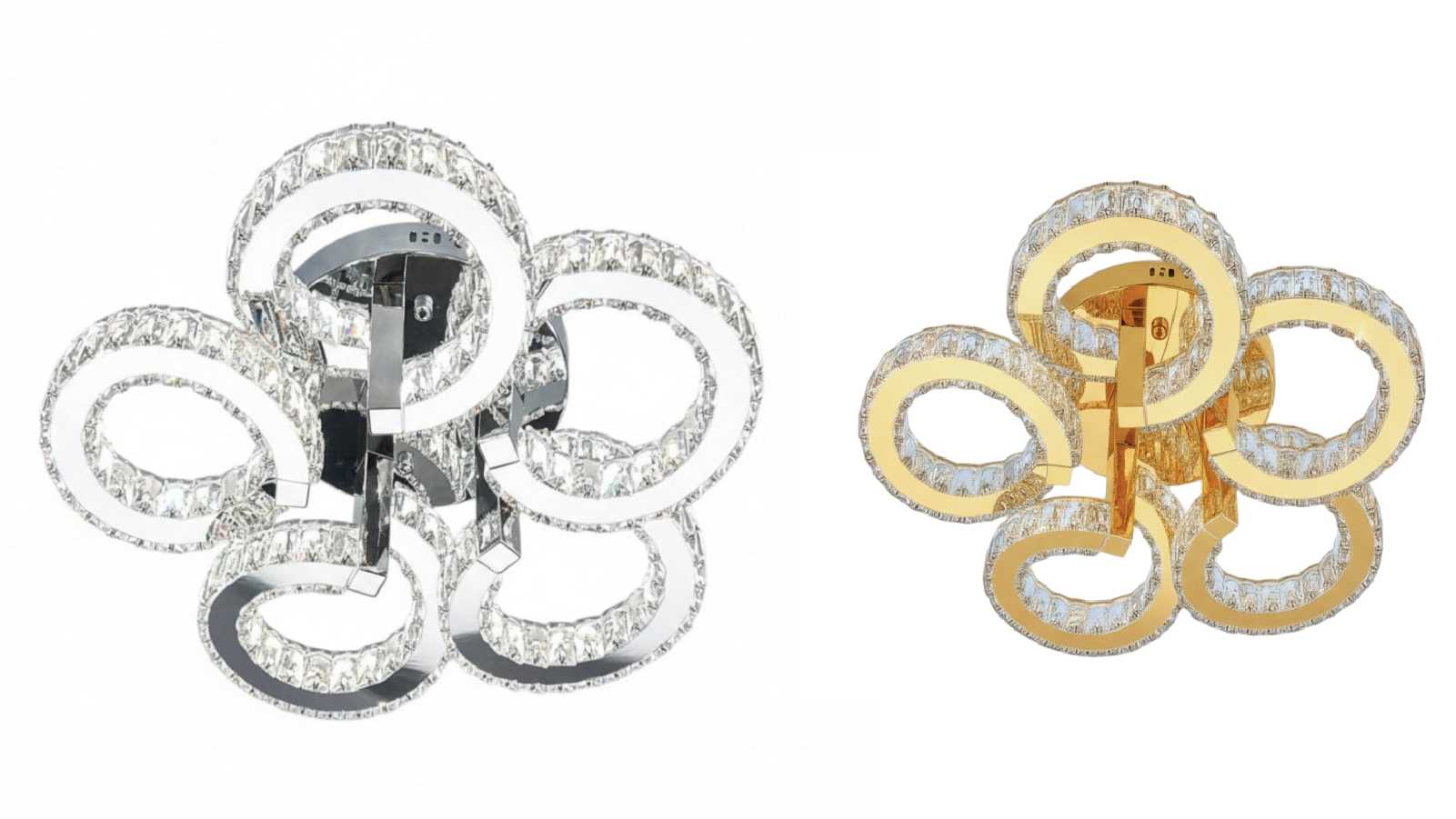 Element Lighting CTC Tri-Colour LED 550mm CIAO 5 Ring Crystal Light