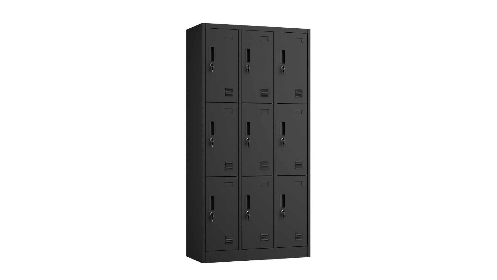 Oikiture 9 Doors Locker Cabinet Metal Storage - Black