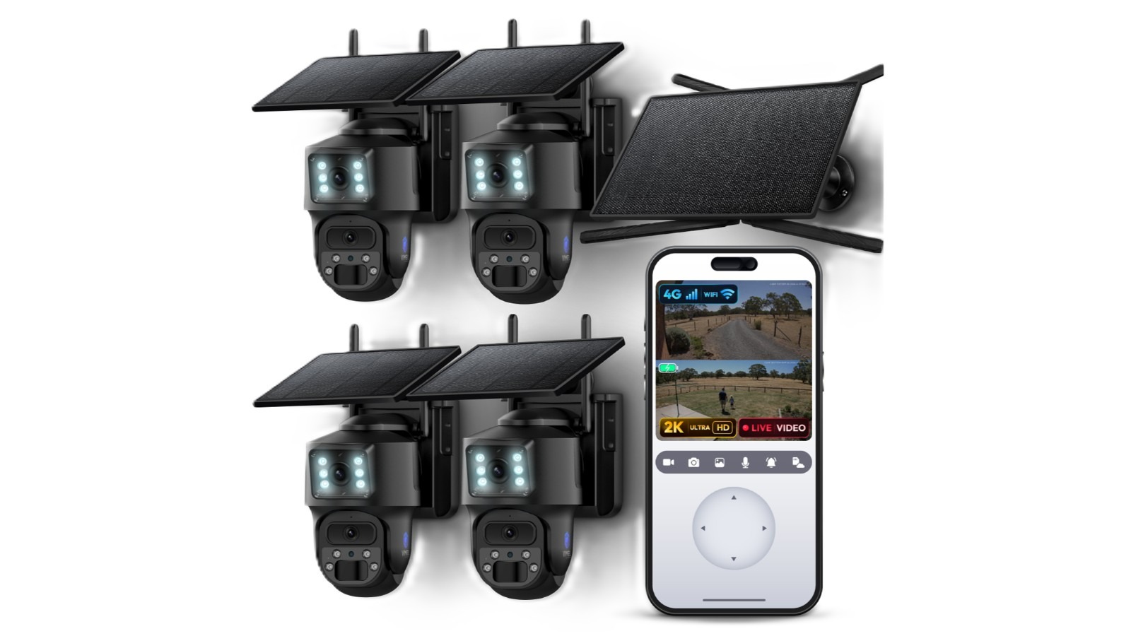 Vimel 2K 4G Solar Wireless NVR Security Camera System