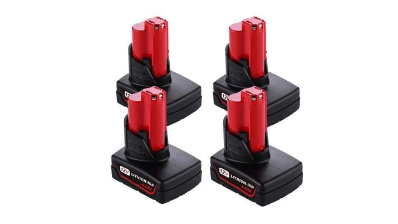 BatteryMate Pack of 4 Milwaukee M12 Compatible 6.0Ah Battery