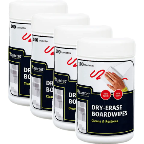 Quartet Pack of 4 Premium Whiteboard Cleaning Wipe