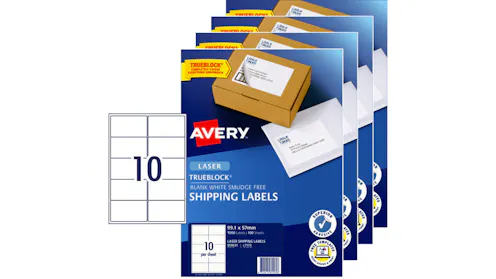 Avery 959031 Pack of 4 L7173 Trueblock White 10/Sheet Laser Shipping ...