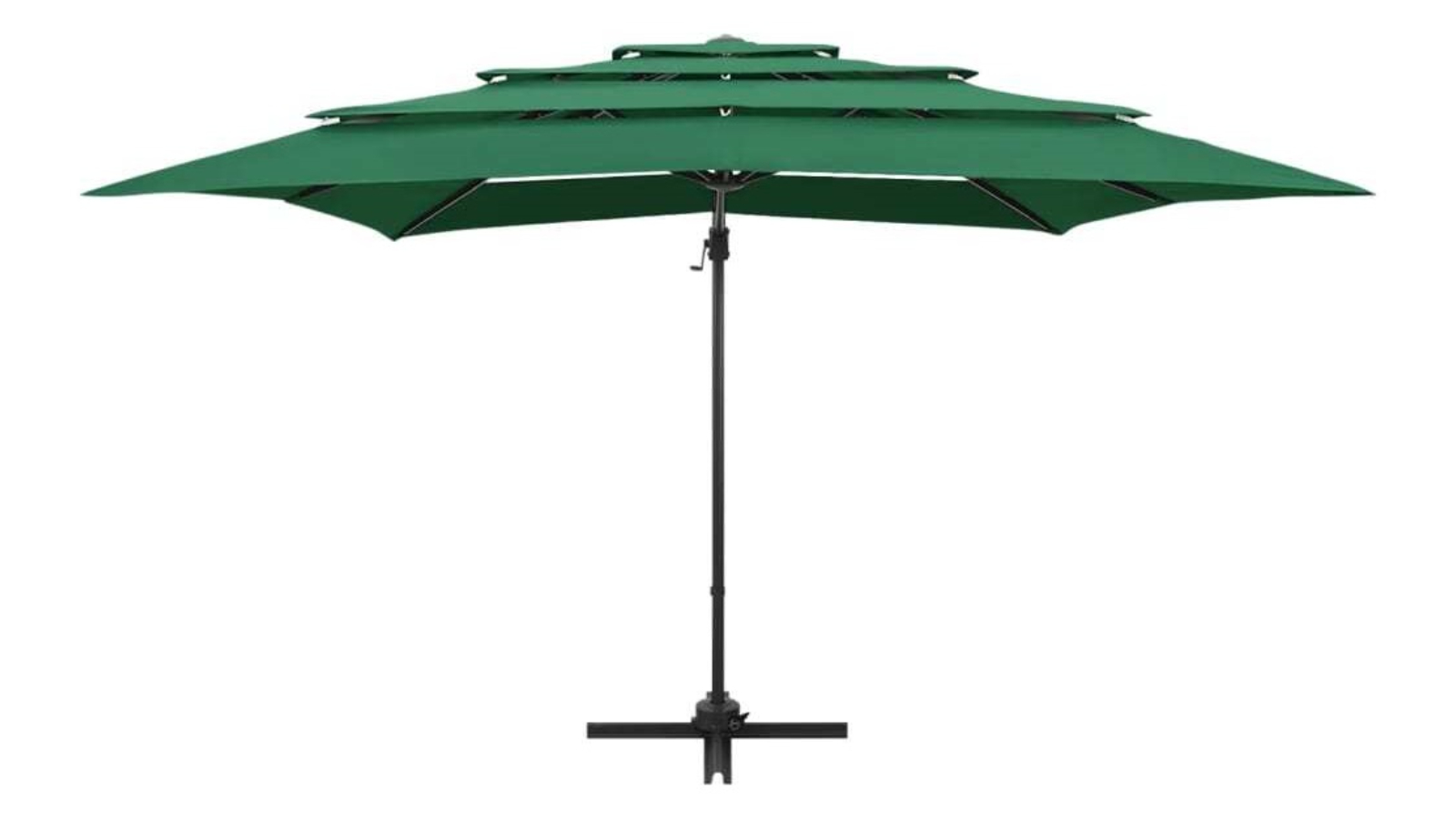 ShadeBloom 4-Tier Square Aluminium Pole Outdoor Umbrella