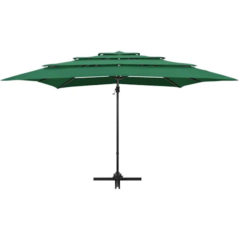 ShadeBloom 4-Tier Square Aluminium Pole Outdoor Umbrella