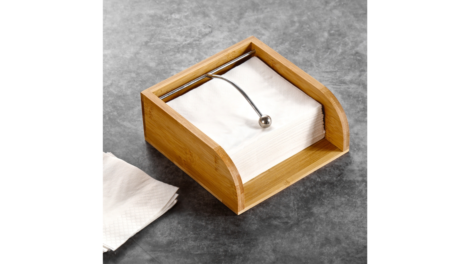 Sherwood Home Natural Bamboo Napkin Holder Light Brown 17x17x7cm