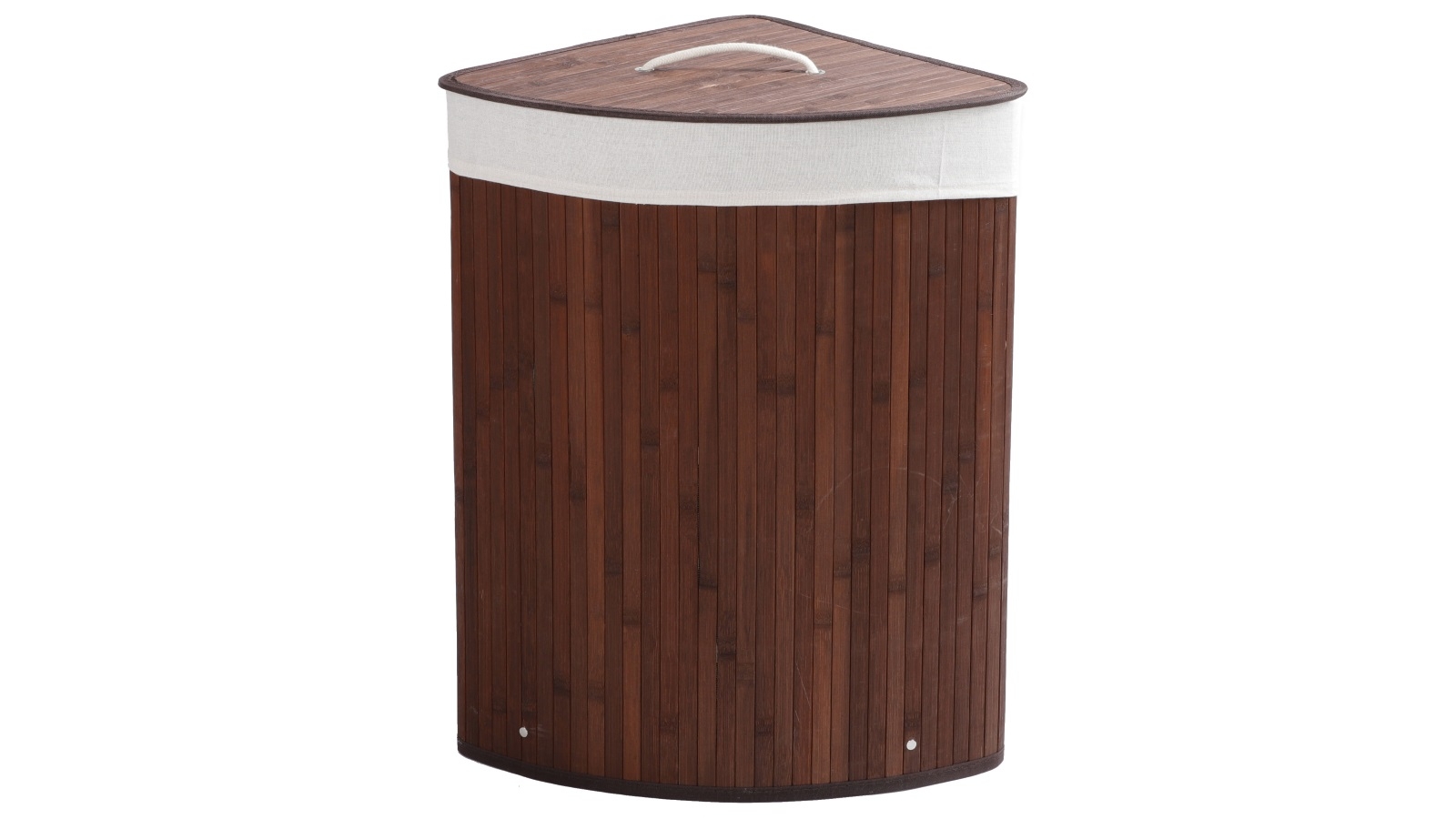 Sherwood Home 35x35x60cm Corner Folding Bamboo Laundry Hamper - Brown