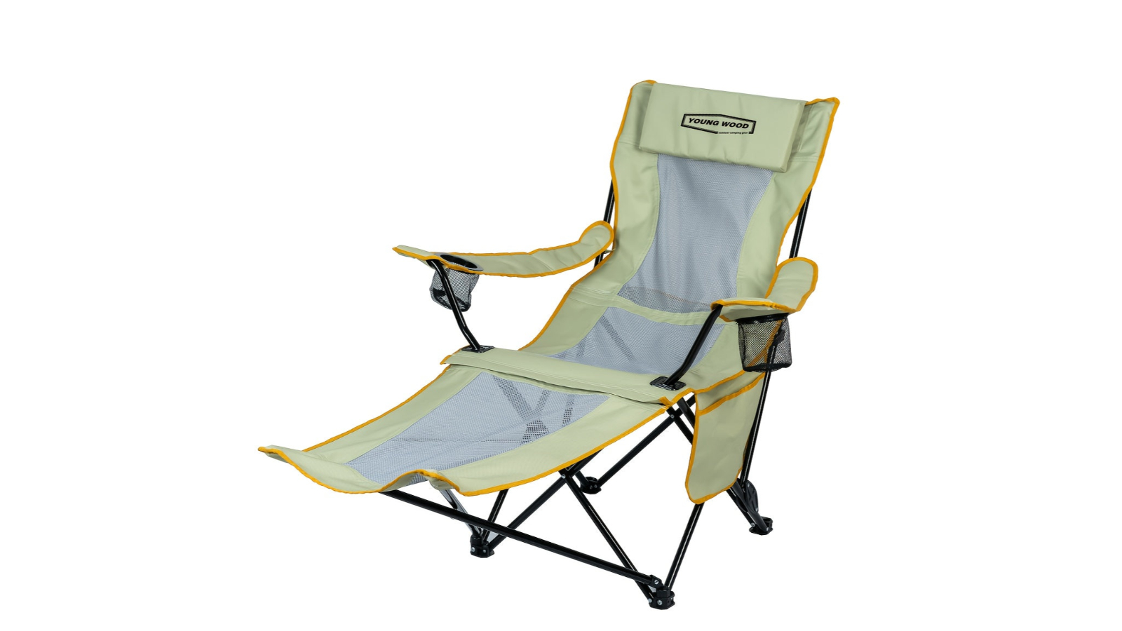 NNETM Heavy-Duty Folding Lounge Chair with Headrest
