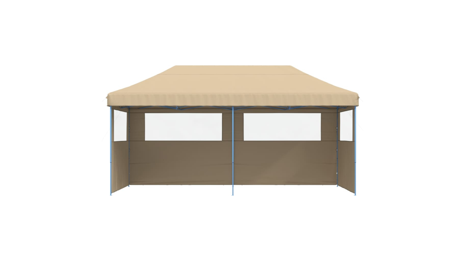 vidaXL Foldable Beige Party Tent Pop-Up with 3 Sidewall - 580 x 292 x 210cm