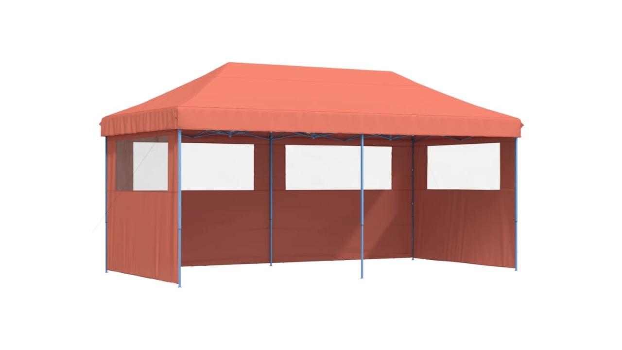 vidaXL Pop-Up Foldable Party Tent with 3 Sidewall - Terracotta