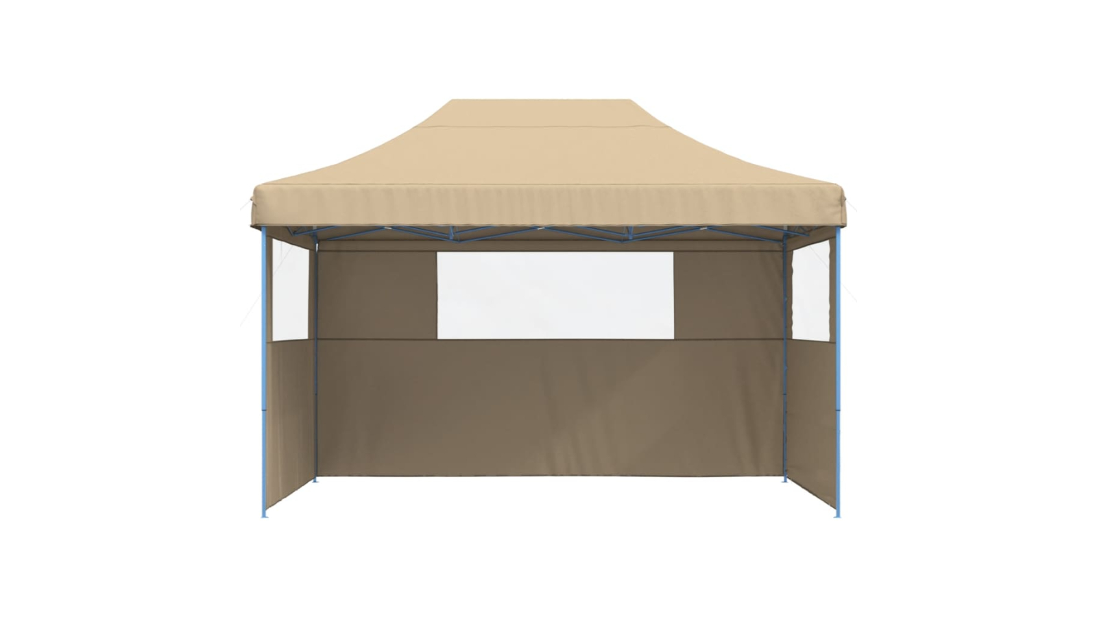 vidaXL Foldable Beige Party Tent Pop-Up with 3 Sidewall - 410 x 279 x 237cm