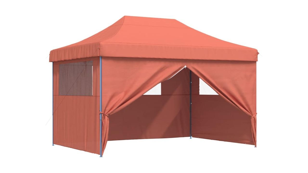 vidaXL Pop-Up Foldable Party Tent with 4 Sidewall - Terracotta