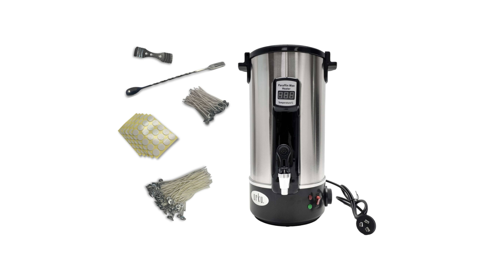 Orku Candle Wax Heater with Tap and Accessories - 8L