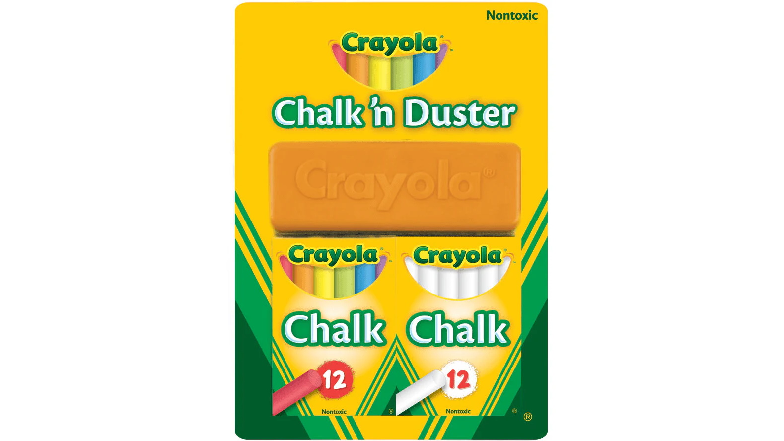 Crayola Chalkboard Duster White & Coloured Chalks Pack Set
