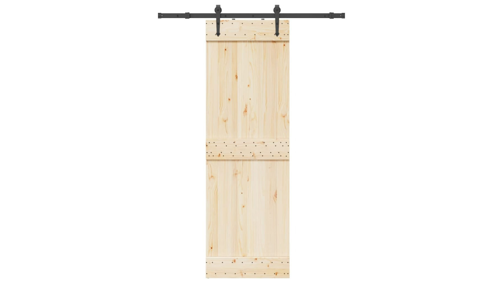 vidaXL 152.5cm Steel Black Sliding Door Hardware Kit 