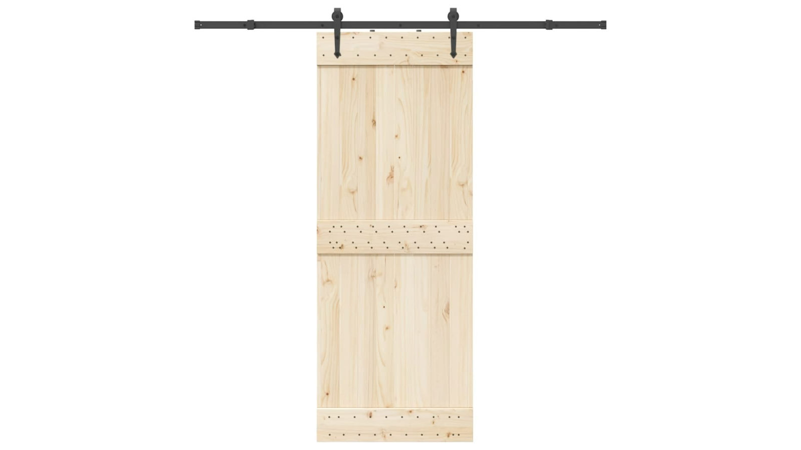 vidaXL 213.5cm Steel Black Sliding Door Hardware Kit 