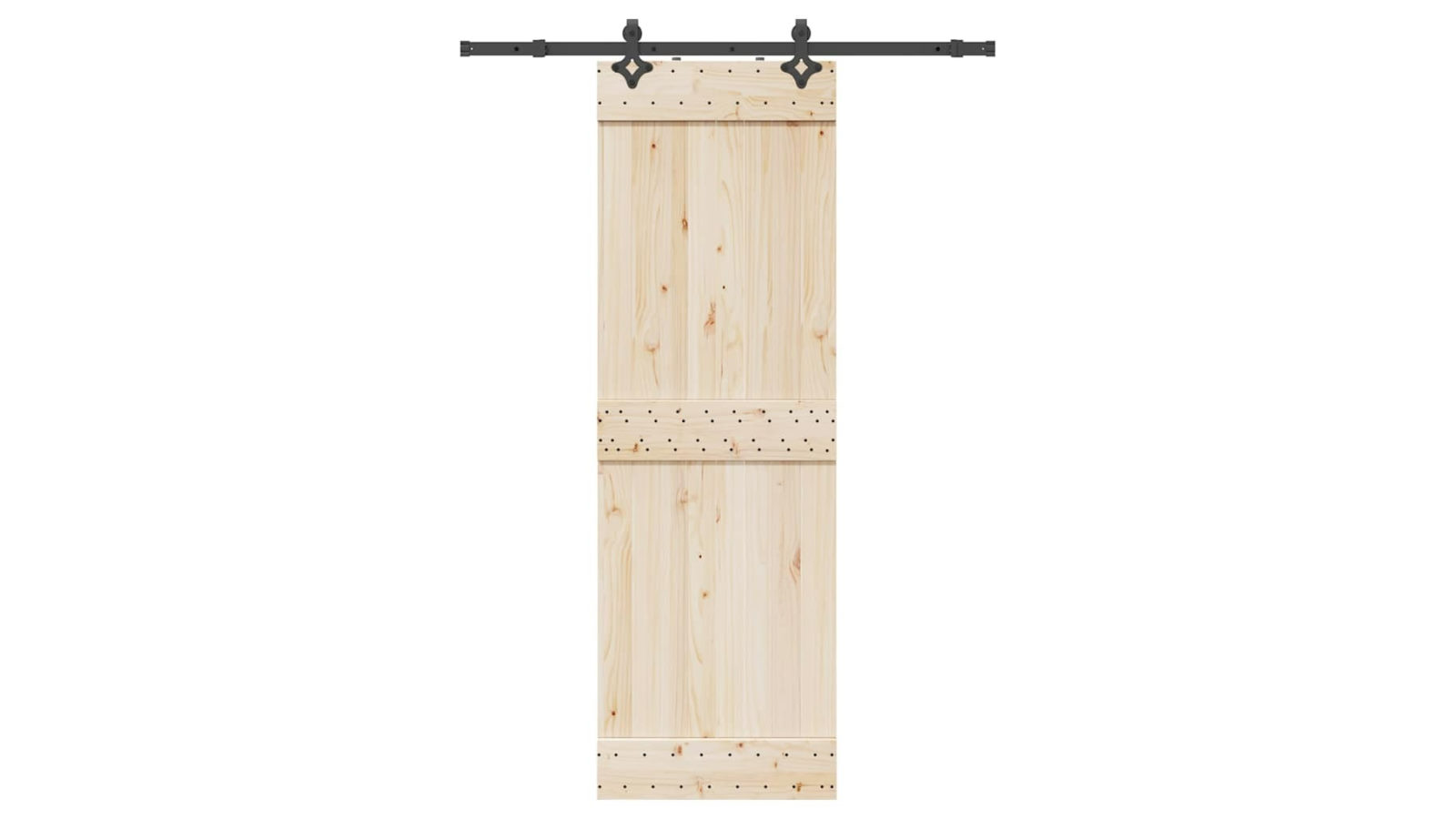 vidaXL 152.5cm Black Steel Sliding Door Hardware Kit