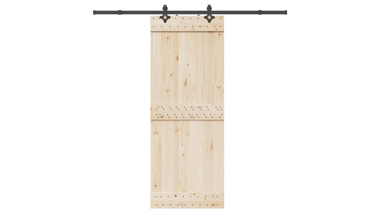 vidaXL 213.5cm Durable Black Steel Sliding Door Hardware Kit