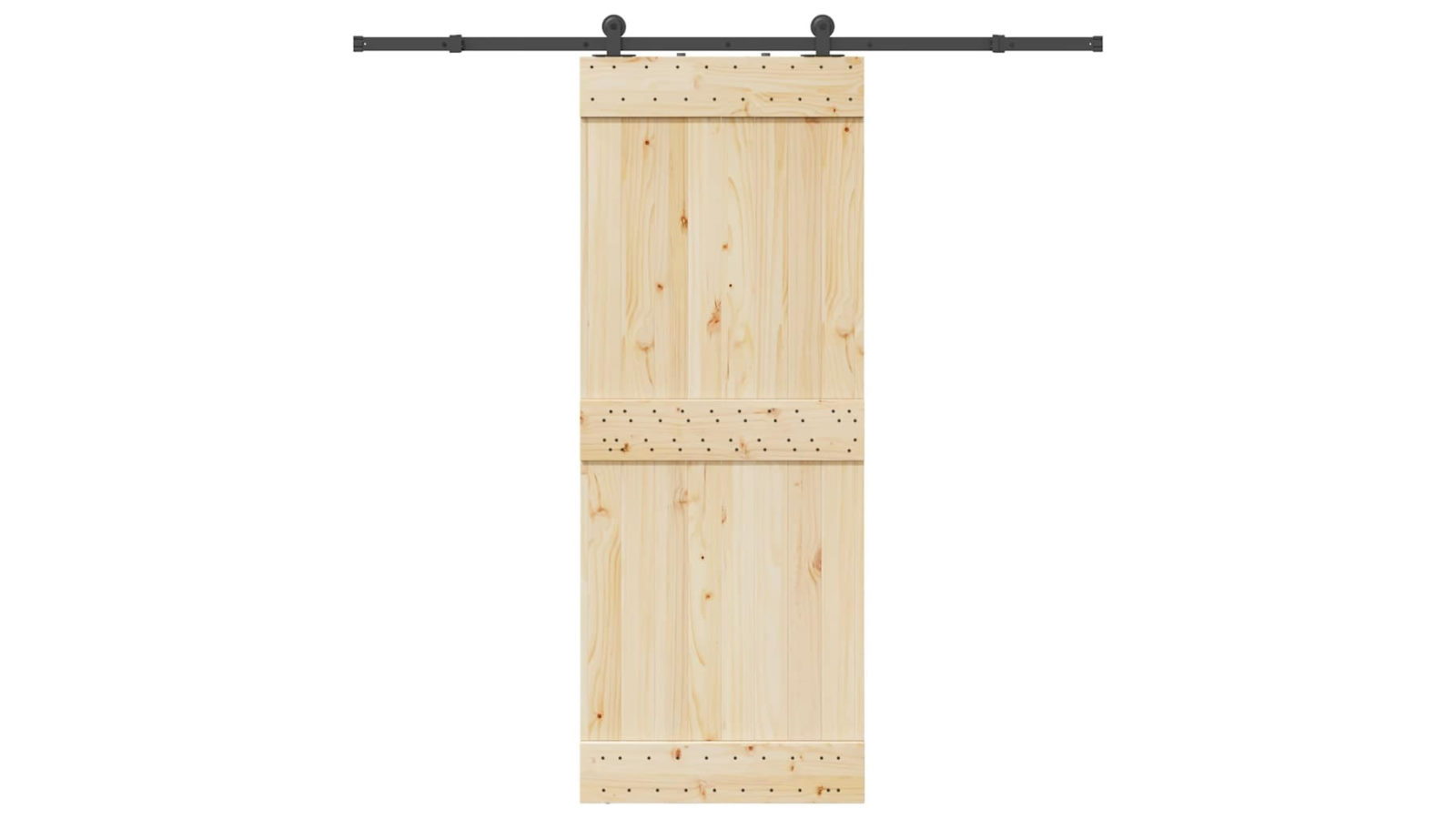 vidaXL 213.5cm Black Steel Sliding Door Hardware Kit