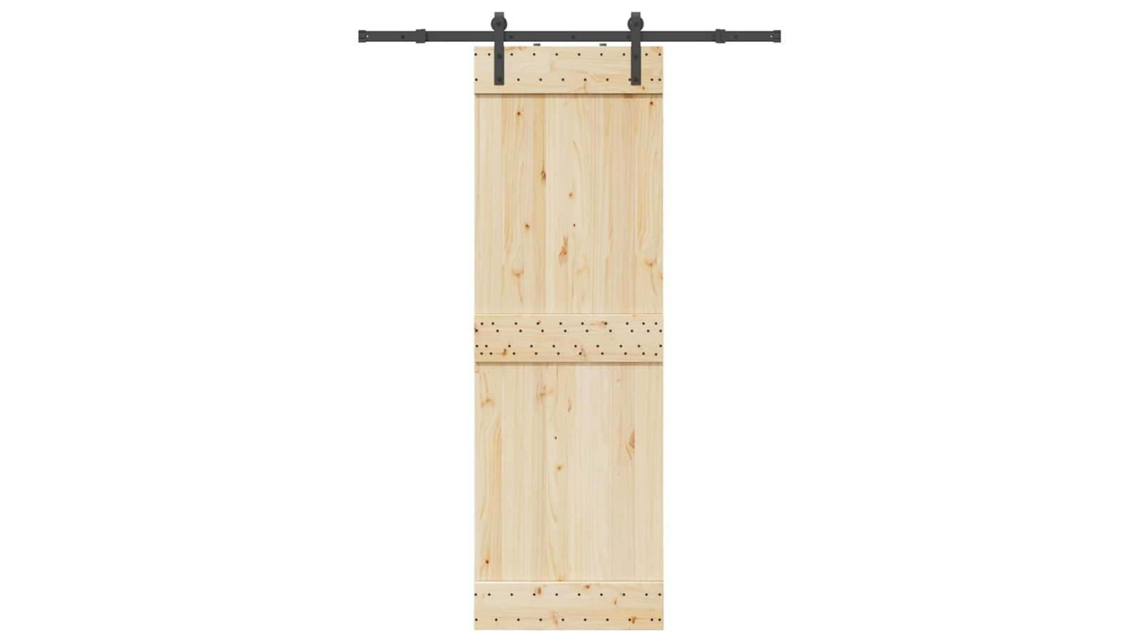vidaXL 152.5cm Powder Coated Steel Black Sliding Door Hardware Kit 