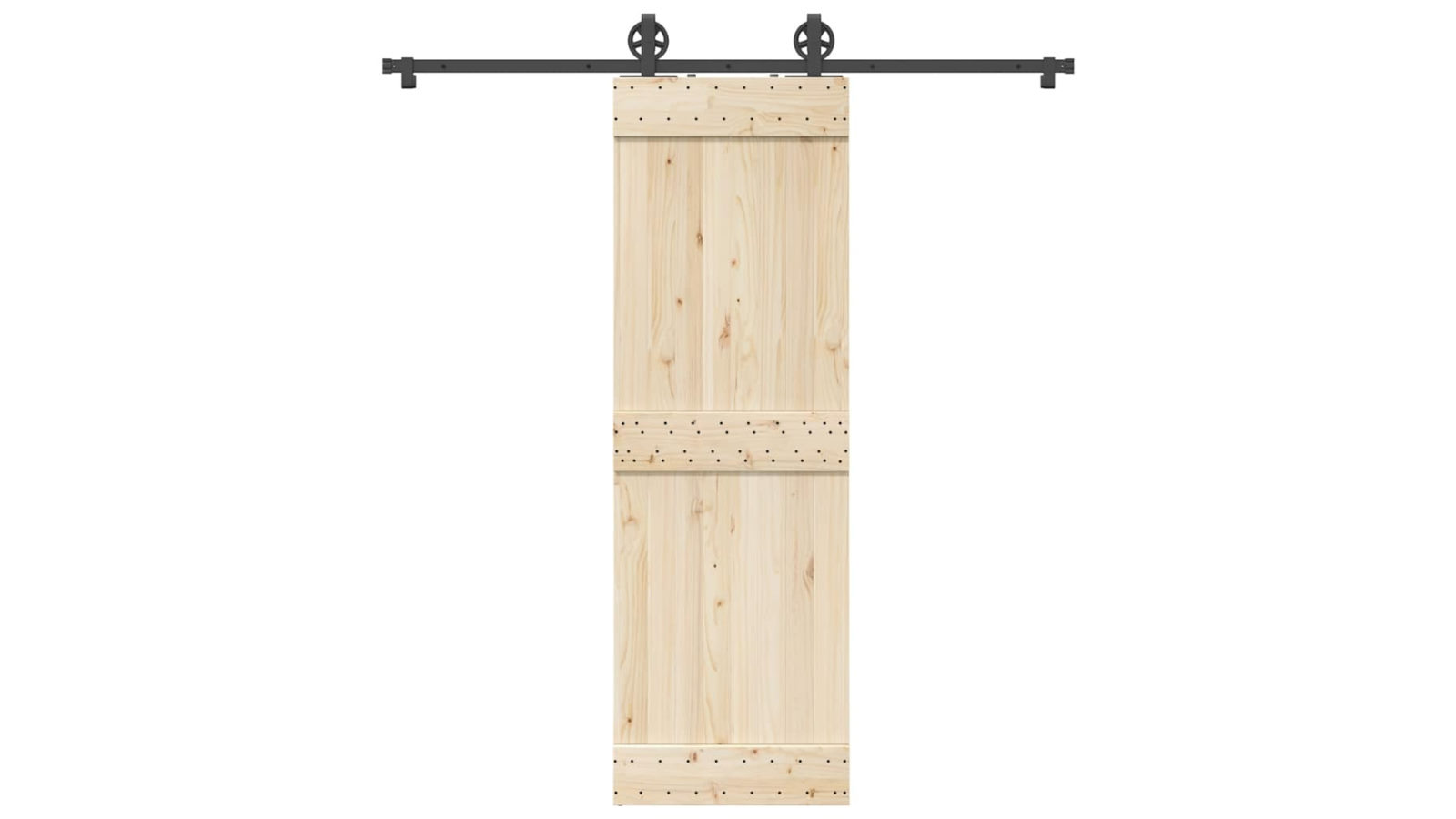 vidaXL 200cm Durable Black Steel Sliding Door Hardware Kit
