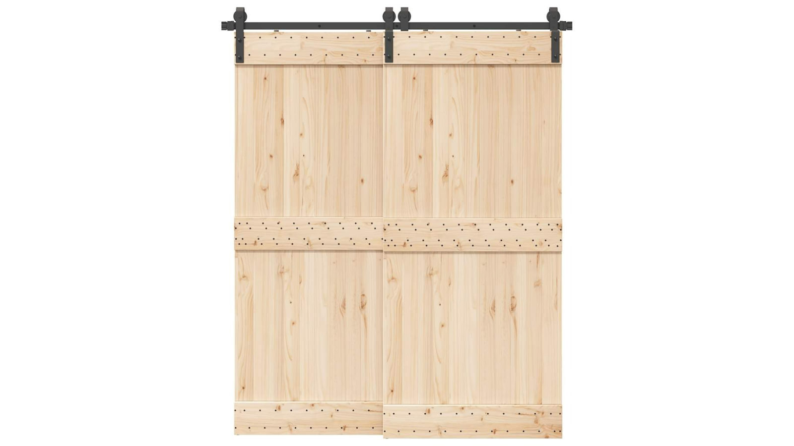 vidaXL 183cm Steel Black Sliding Door Hardware Kit