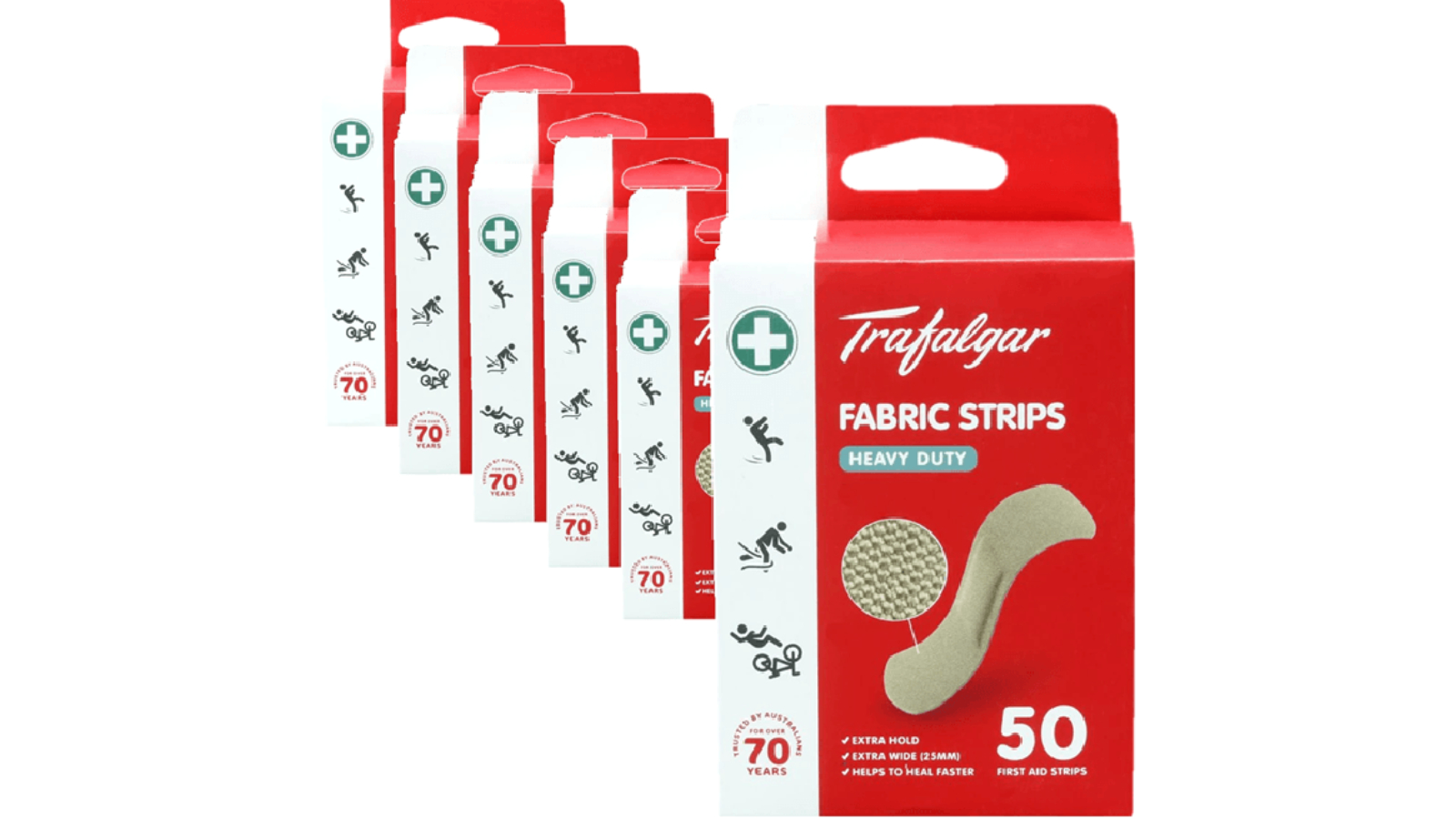 Trafalgar Pack of 6 Heavy Duty 7.2 x 2.5cm Fabric Strip Band - Box of 50