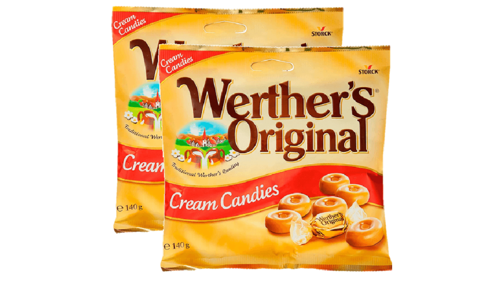 Werther's Individually Wrapped 140g Original Caramel Cream Candies - Pack of 2