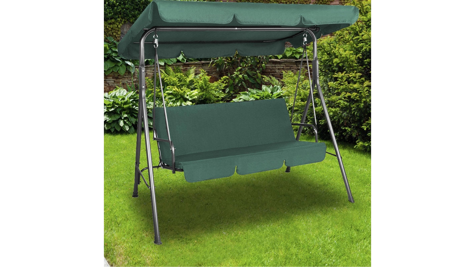 Milano Decor Steel Outdoor Swing Chair Dark Green Harvey Norman