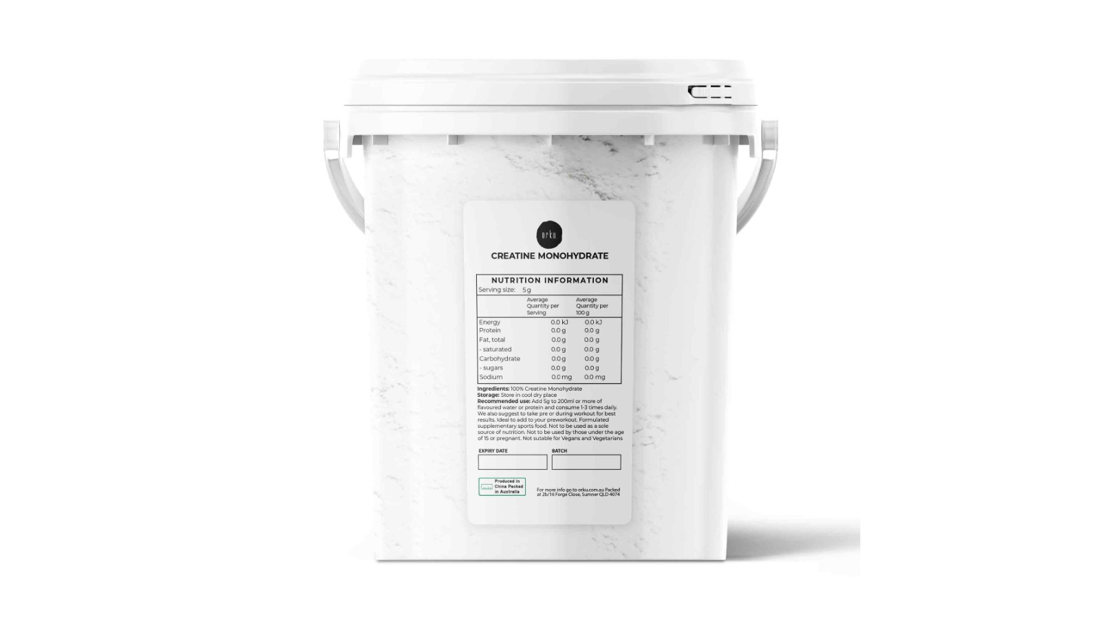 Orku Creatine Monohydrate Powder Bucket - 800g