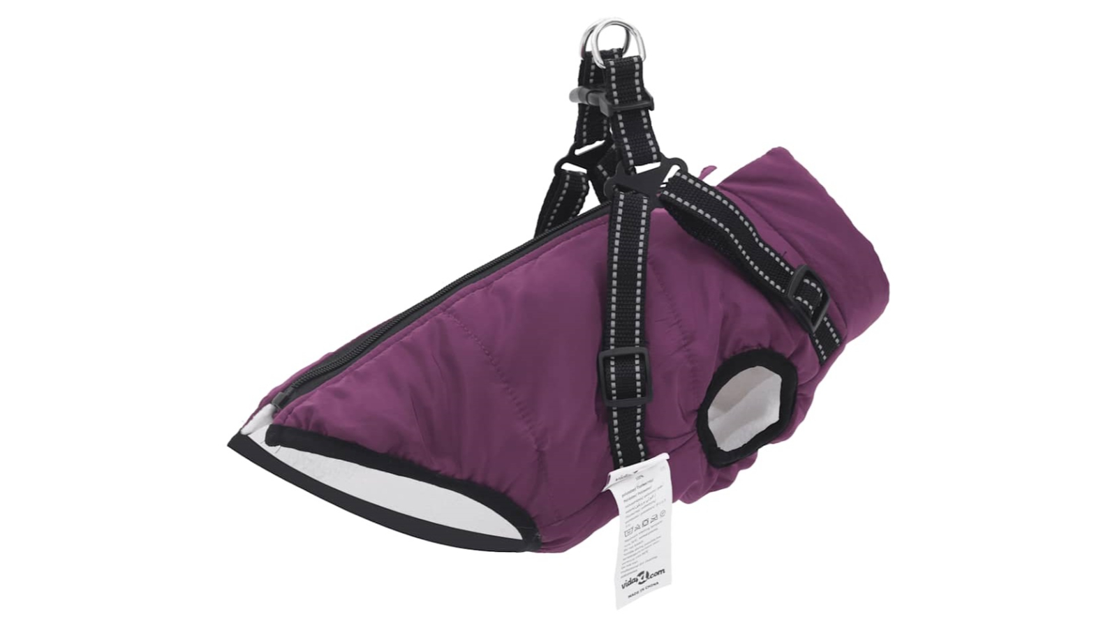 vidaXL Purple Waterproof Reflective Dog Coat with Harness