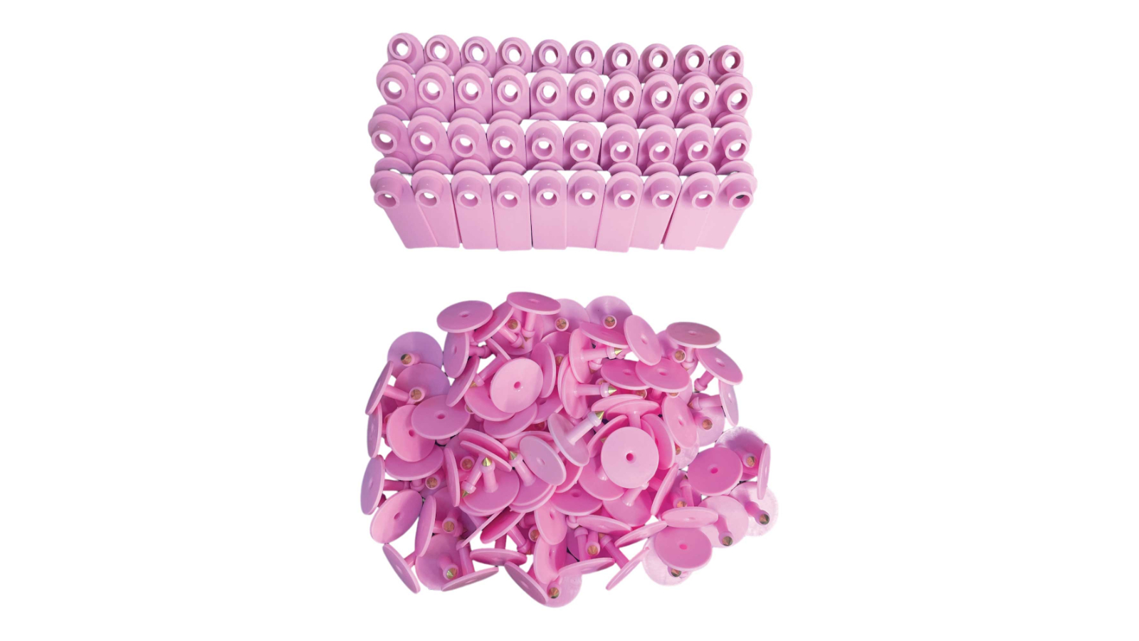 Rooster Farms 100 Piece Pink Cattle Ear Tag - 5 x 2cm