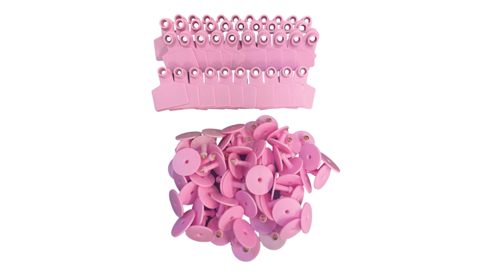 Rooster Farms 100 Piece Pink Cattle Ear Tag - 5 x 4cm