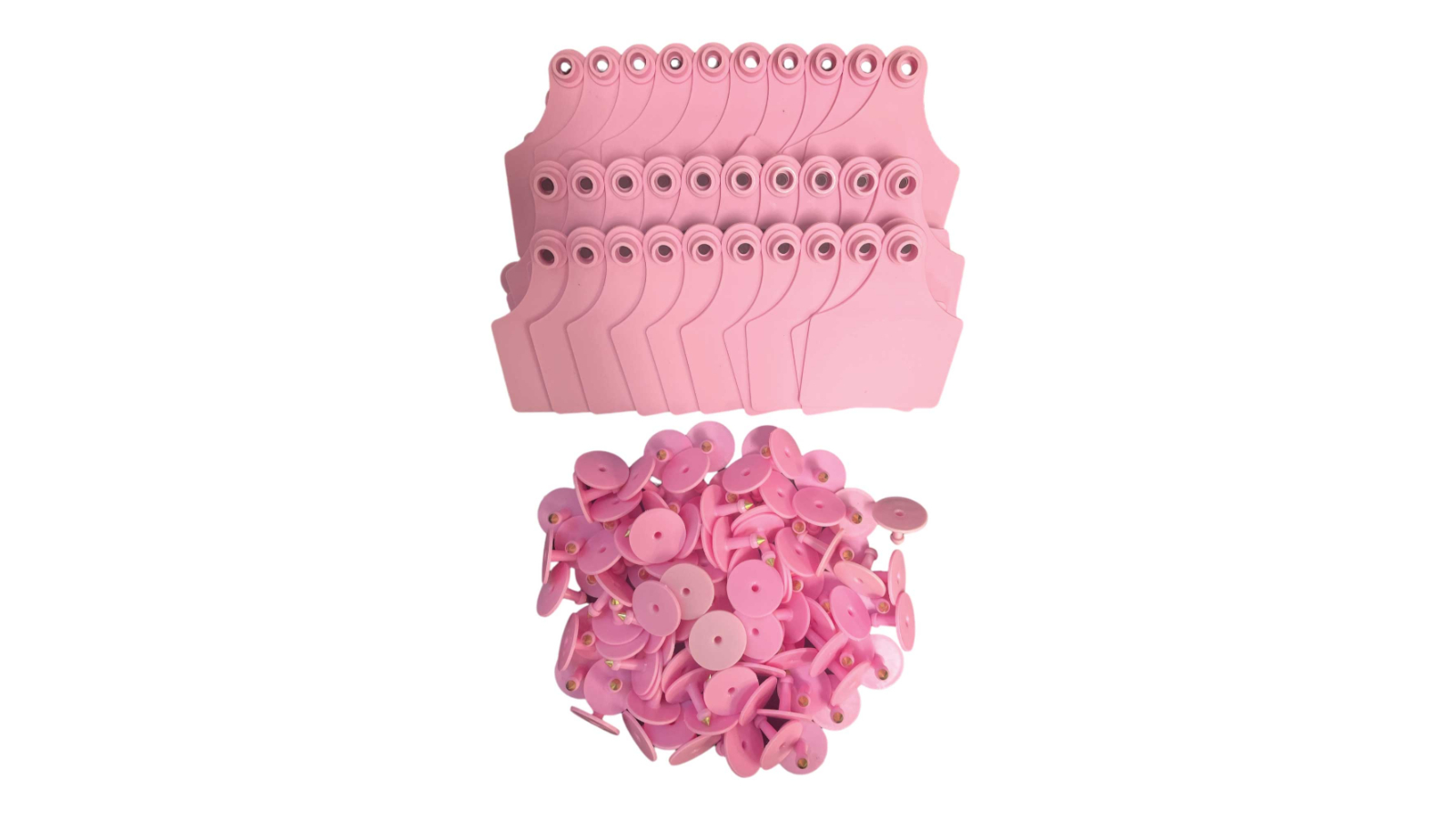 Rooster Farms 100 Piece Pink Cattle Ear Tag - 7 x 10cm