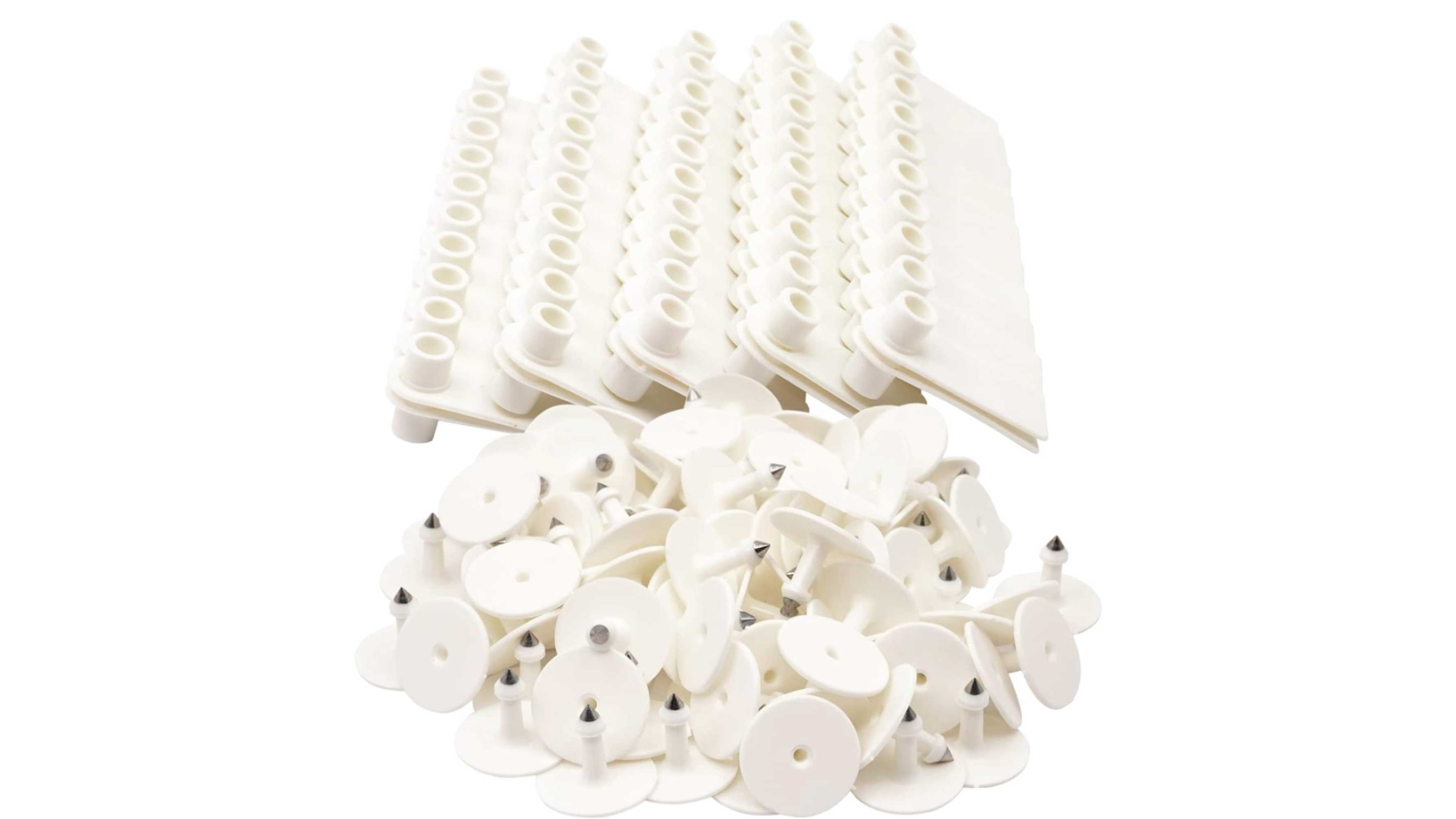 Rooster Farms 100 Piece White Mini Cattle Ear Tag - 5 x 2cm