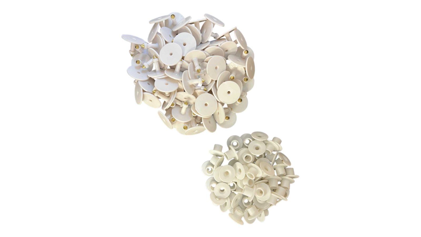Rooster Farms 100 Piece Round White Cattle Ear Tag