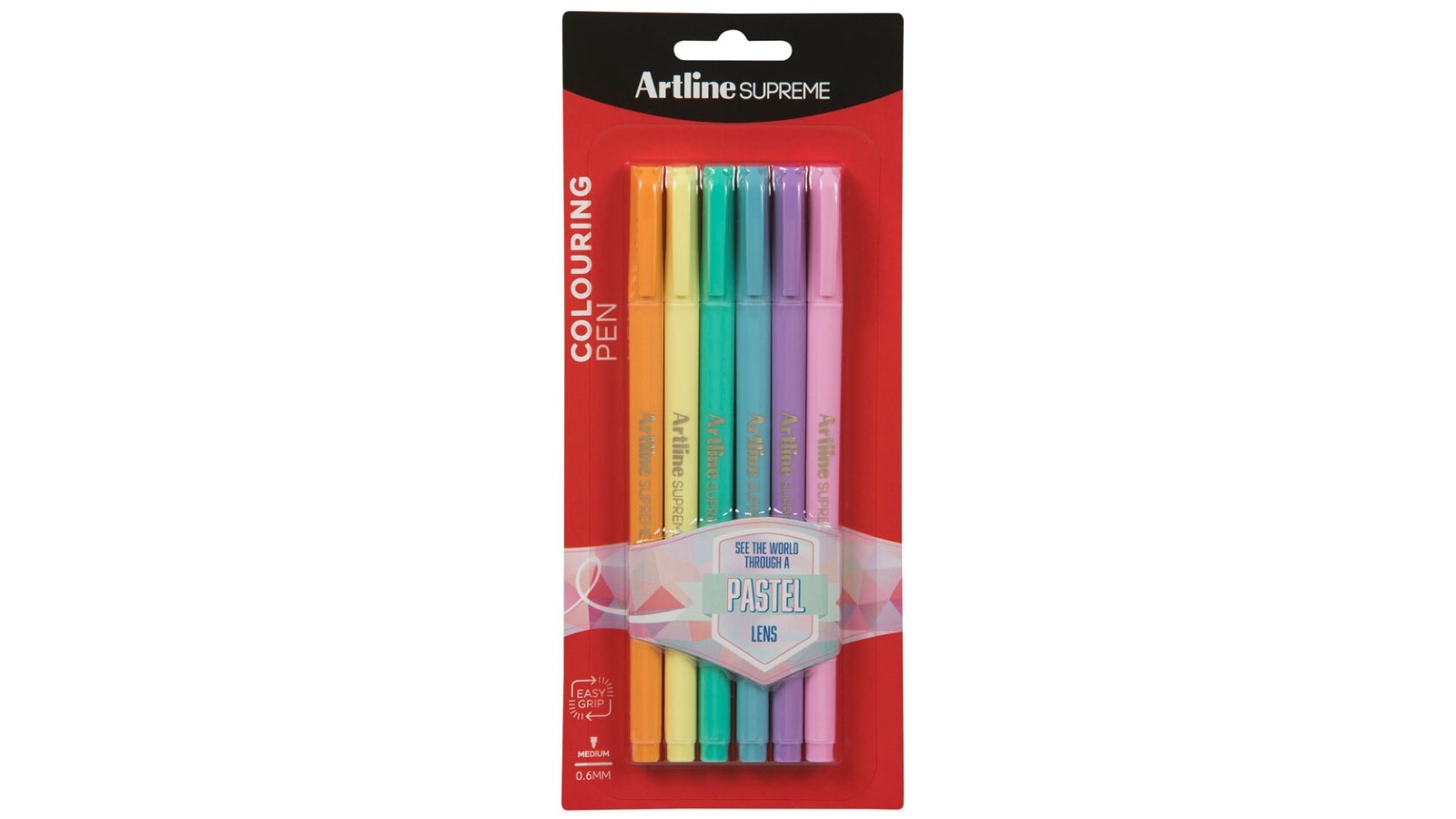 Artline 6-Piece Supreme 0.06cm Fine Pens - Assorted Pastel Colours