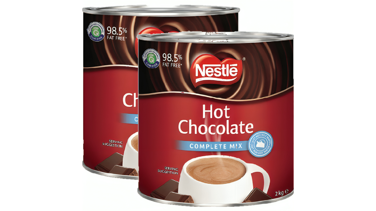Nestle Instant Hot Chocolate 2kg Complete Mix Can - Pack of 2