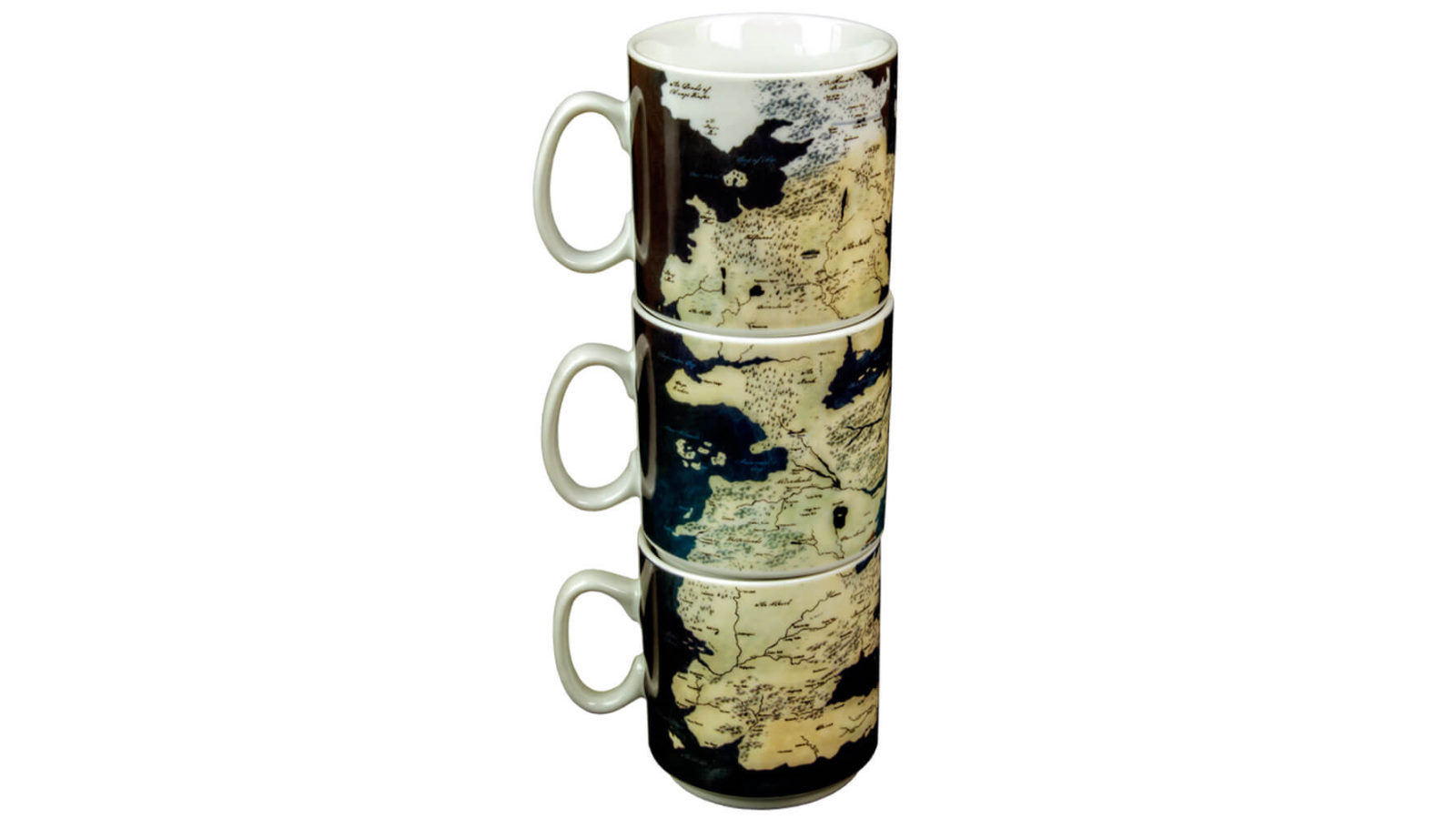 Game of Thrones Stacked Westeros Map Mug Set
