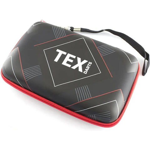 TEX Pro Throwing Darts Portable Protective Storage Carry Travel Case - Black/Red