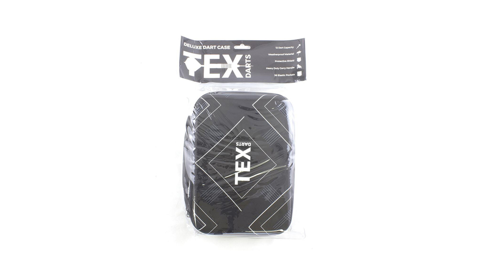 TEX Deluxe 12 Darts Portable Protective Storage Carry Case - Black/White