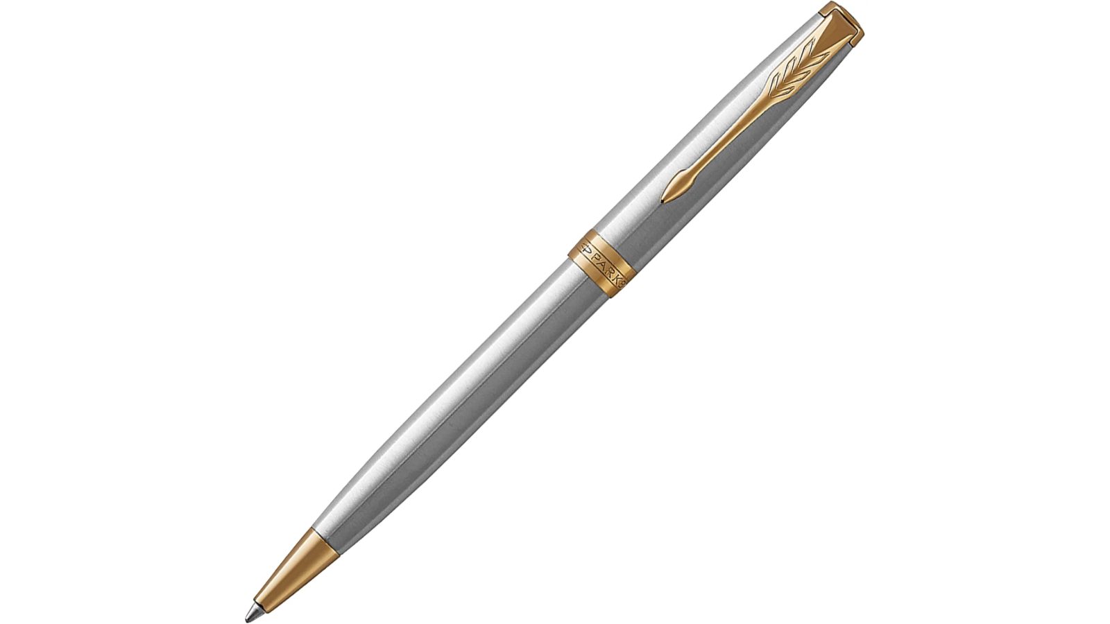Parker Sonnet Medium Nib Stainless Steel Gold Trim Ballpoint Pen Gift ...