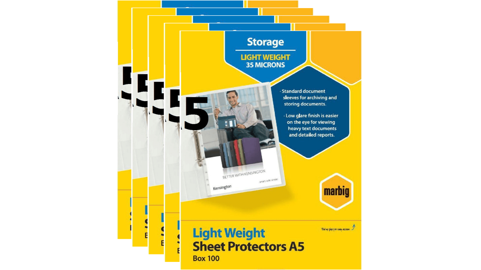 Copysafe Material Marbig Pack of 5 x 100 Plastic Sleeve Copysafe Sheet Protector | Harvey ...