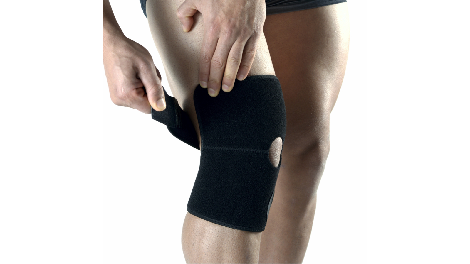 Bodyassist One Size Thermal Open-Patella Knee Wrap - Black